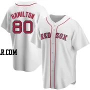 David Hamilton Men's Boston Red Sox White Replica Home Jersey