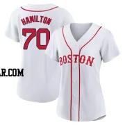 David Hamilton Women's Boston Red Sox White Authentic 2021 Patriots' Day Jersey