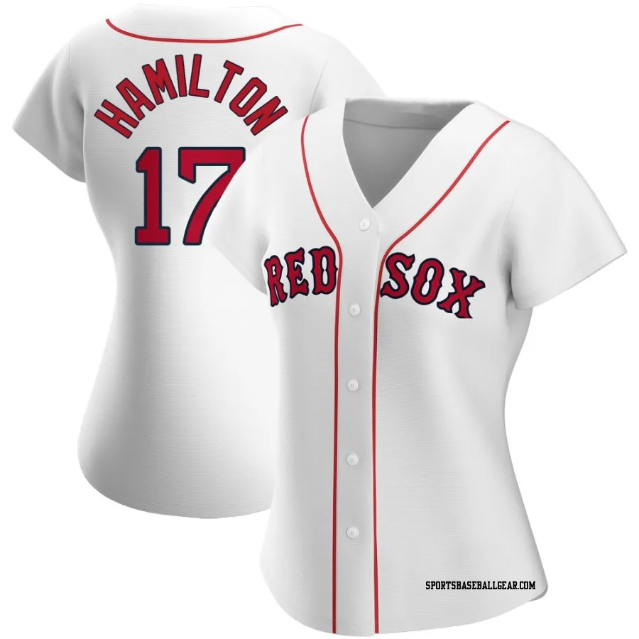 David Hamilton Women's Boston Red Sox White Authentic Home Jersey