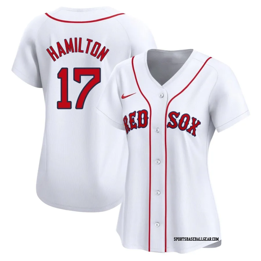 David Hamilton Women's Boston Red Sox White Limited Home Jersey