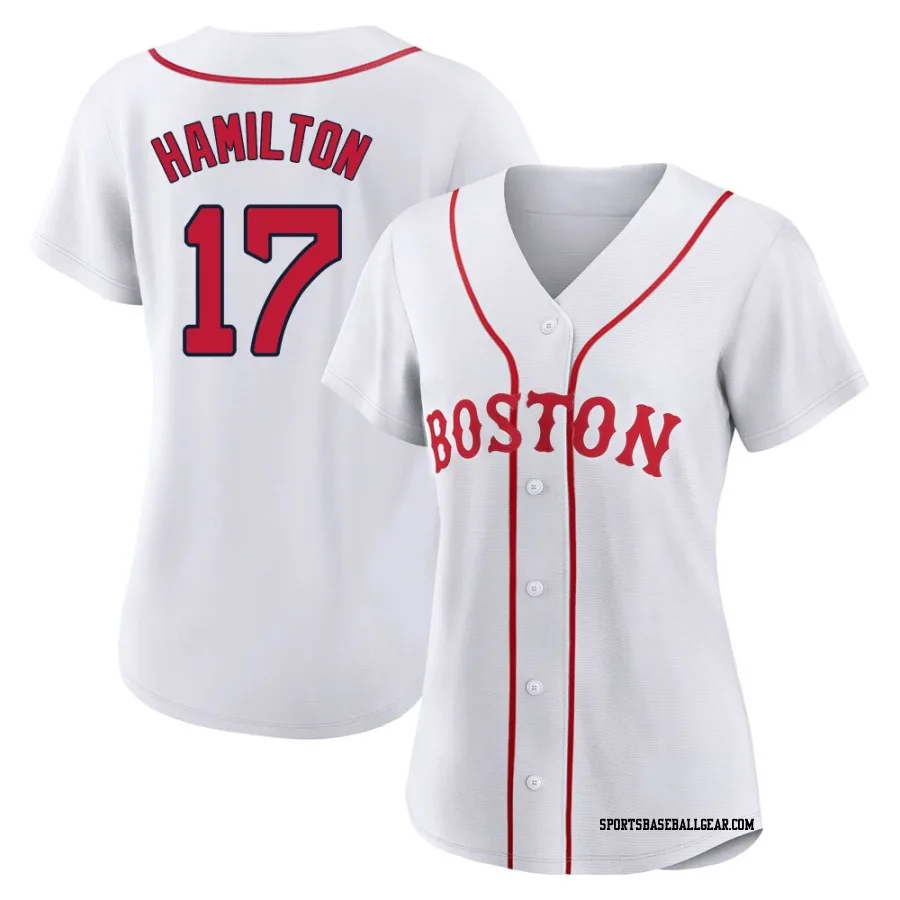 David Hamilton Women's Boston Red Sox White Replica 2021 Patriots' Day Jersey