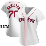 David Hamilton Women's Boston Red Sox White Replica Home Jersey