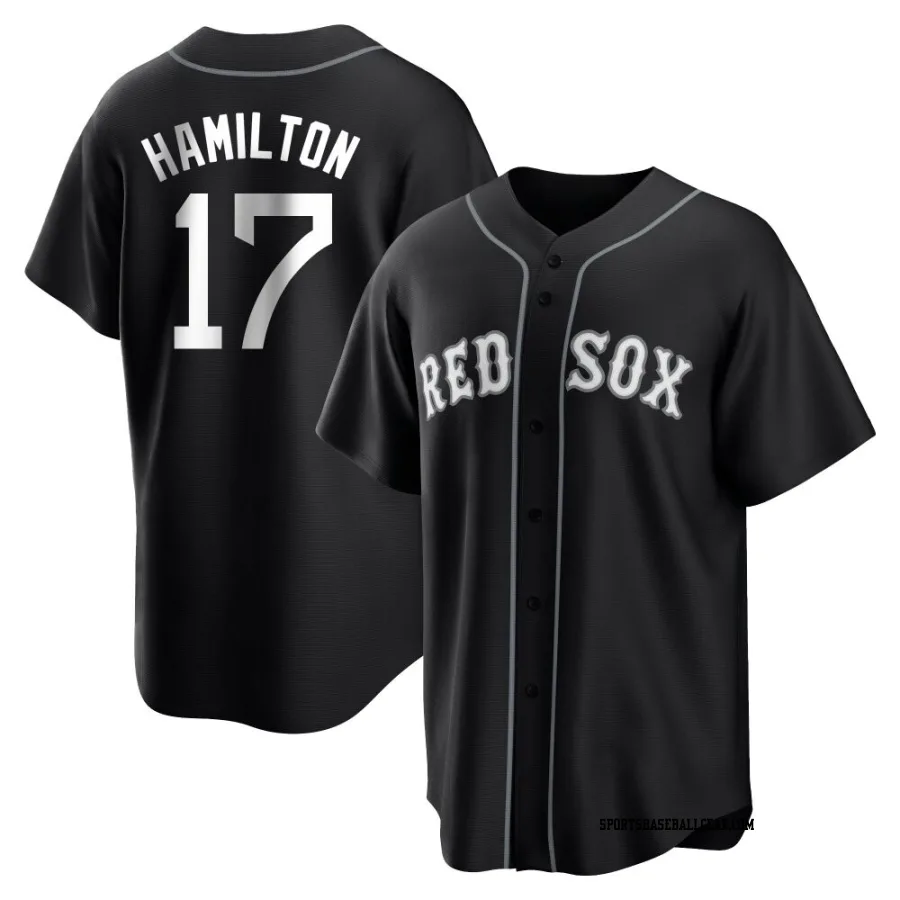 David Hamilton Youth Boston Red Sox Black/White Replica Jersey