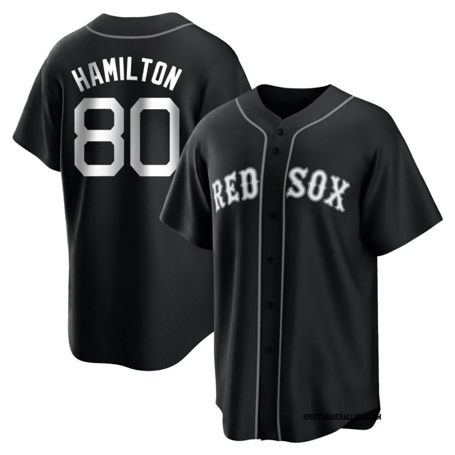 David Hamilton Youth Boston Red Sox Black/White Replica Jersey