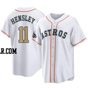 David Hensley Men's Houston Astros Gold Replica White 2023 Collection Jersey