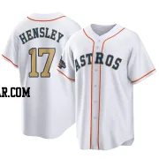 David Hensley Men's Houston Astros Gold Replica White 2023 Collection Jersey