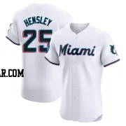 David Hensley Men's Miami Marlins White Elite Home Patch Jersey