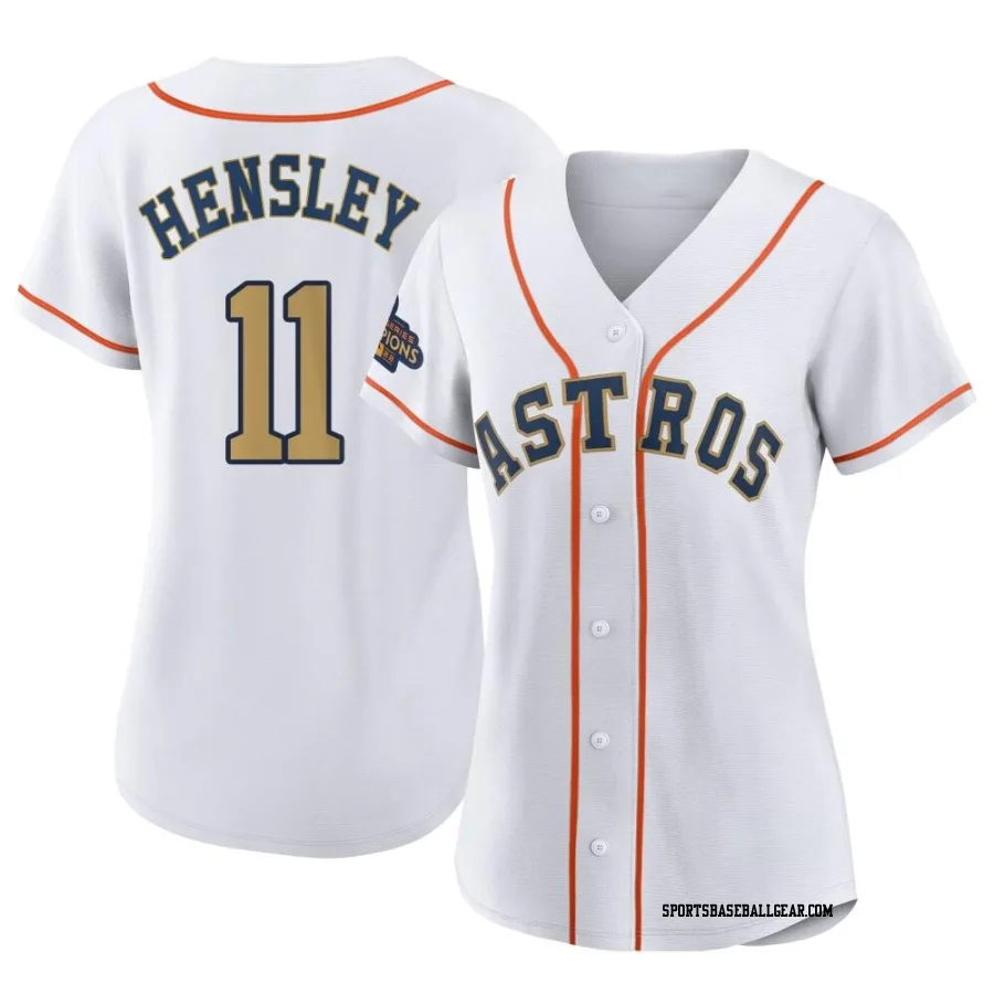 David Hensley Women's Houston Astros Gold Authentic White 2023 Collection Jersey