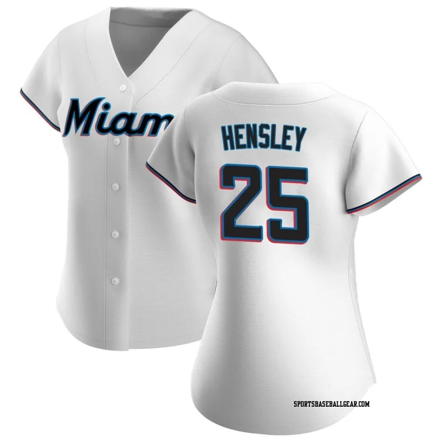 David Hensley Women's Miami Marlins White Authentic Home Jersey