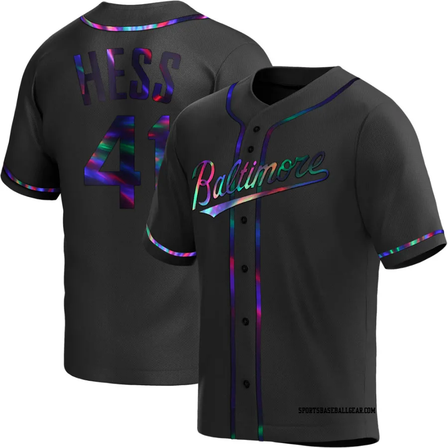 David Hess Men's Baltimore Orioles Black Holographic Replica Alternate Jersey