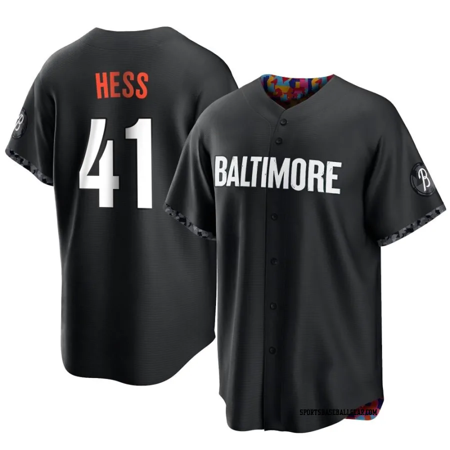 David Hess Men's Baltimore Orioles Black Replica 2023 City Connect Jersey