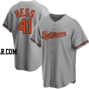 David Hess Men's Baltimore Orioles Gray Replica Road Jersey