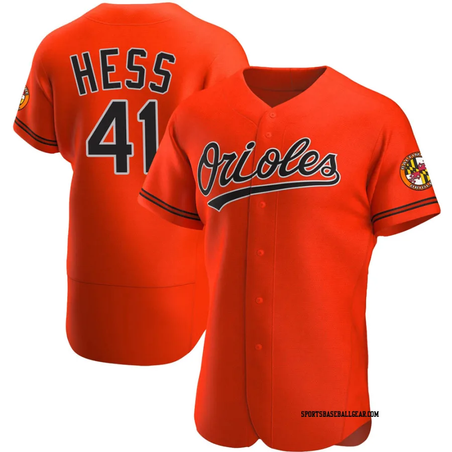 David Hess Men's Baltimore Orioles Orange Authentic Alternate Jersey