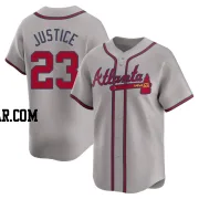 David Justice Men's Atlanta Braves Gray Limited Away Jersey