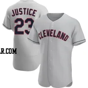 David Justice Men's Cleveland Guardians Gray Authentic Road Jersey