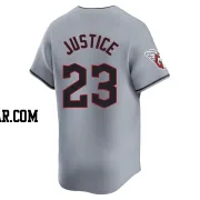 David Justice Men's Cleveland Guardians Gray Limited Road Jersey