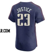 David Justice Men's Cleveland Guardians Navy Elite 2024 City Connect Jersey