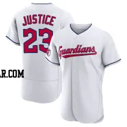 David Justice Men's Cleveland Guardians White Authentic Home Jersey