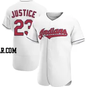 David Justice Men's Cleveland Guardians White Authentic Home Jersey