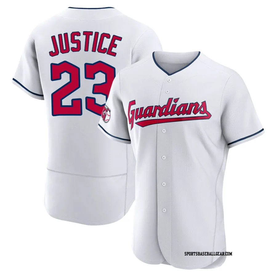 David Justice Men's Cleveland Guardians White Authentic Home Jersey