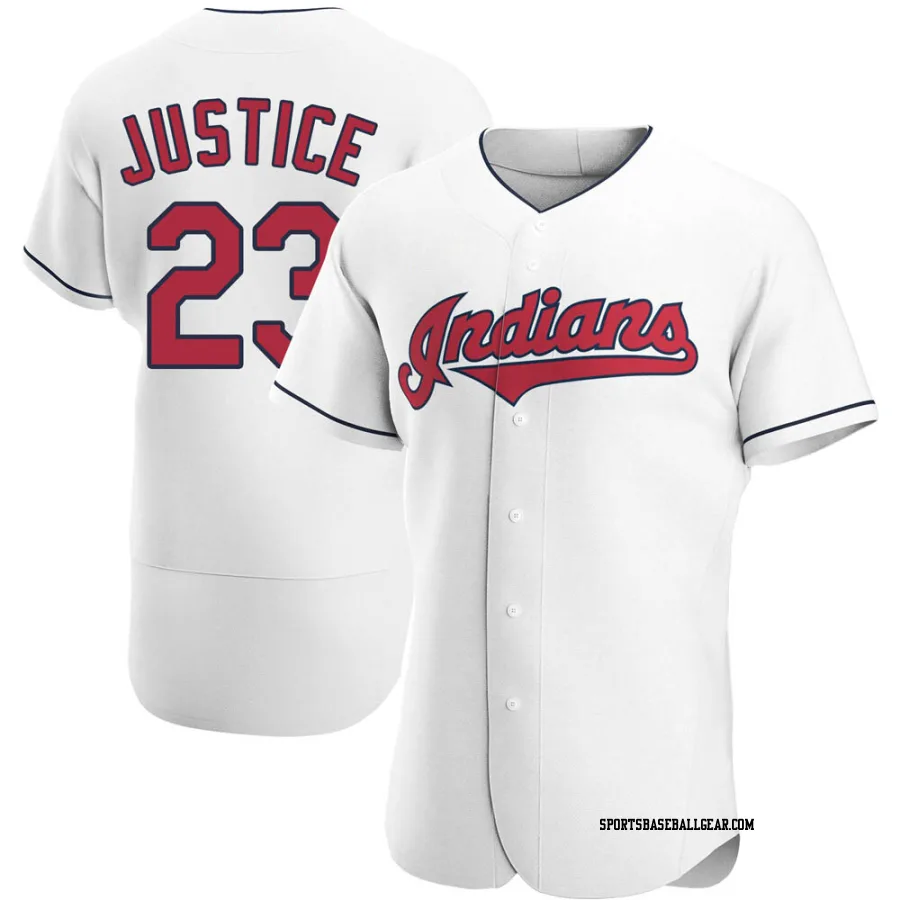 David Justice Men's Cleveland Guardians White Authentic Home Jersey