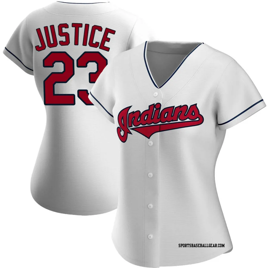 David Justice Women's Cleveland Guardians White Authentic Home Jersey