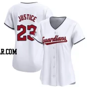 David Justice Women's Cleveland Guardians White Limited Home Jersey