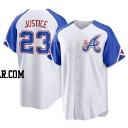 David Justice Youth Atlanta Braves White Replica 2023 City Connect Jersey