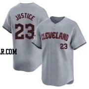 David Justice Youth Cleveland Guardians Gray Limited Road Jersey