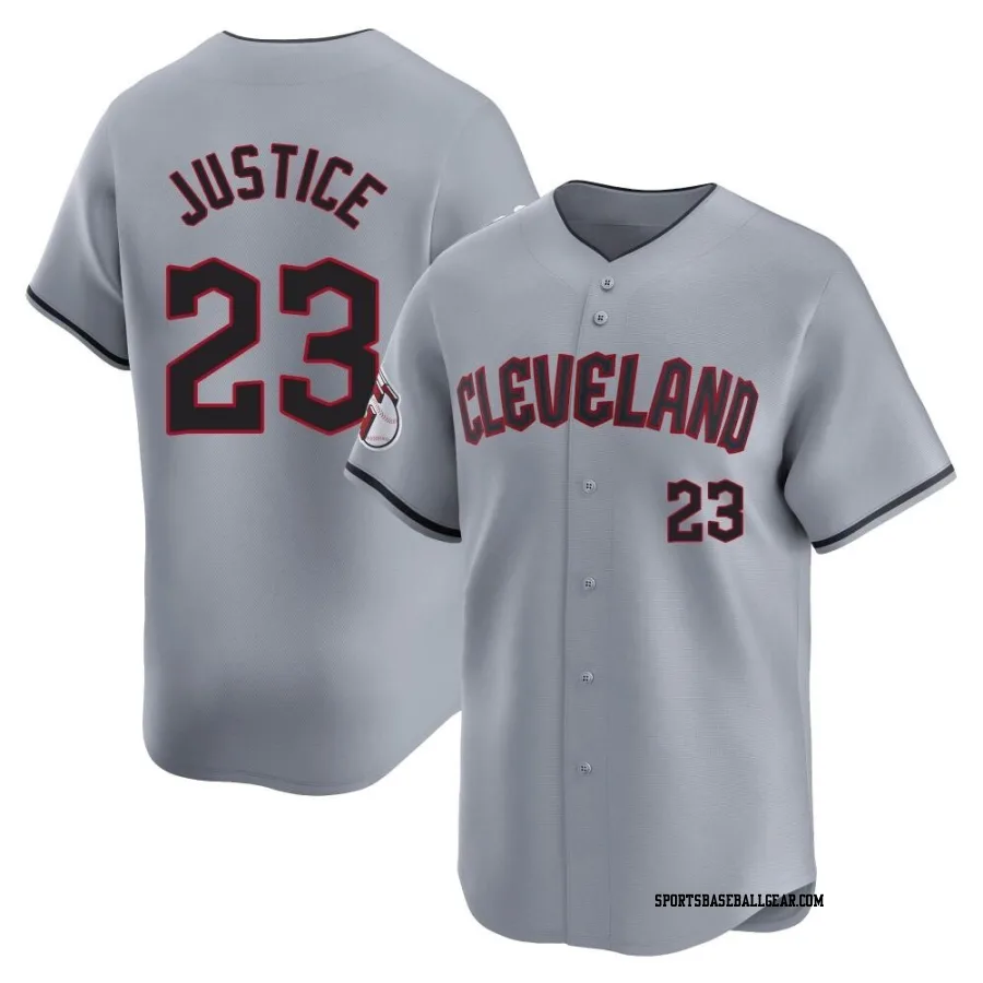 David Justice Youth Cleveland Guardians Gray Limited Road Jersey