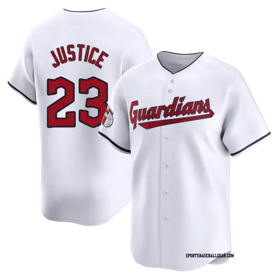 David Justice Youth Cleveland Guardians White Limited Home Jersey