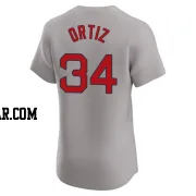 David Ortiz Men's Boston Red Sox Gray Elite Road Jersey