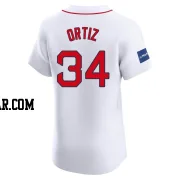 David Ortiz Men's Boston Red Sox White Elite Home Patch Jersey