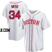 David Ortiz Men's Boston Red Sox White Replica 2021 Patriots' Day Jersey