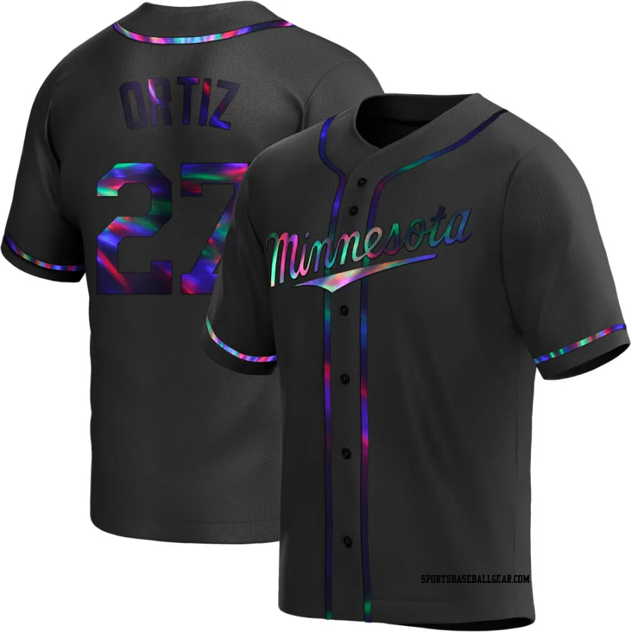 David Ortiz Men's Minnesota Twins Black Holographic Replica Alternate Jersey