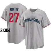 David Ortiz Men's Minnesota Twins Gray Replica Road Jersey