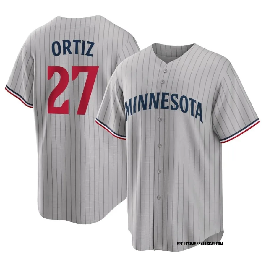 David Ortiz Men's Minnesota Twins Gray Replica Road Jersey