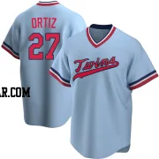 David Ortiz Men's Minnesota Twins Light Blue Replica Road Cooperstown Collection Jersey