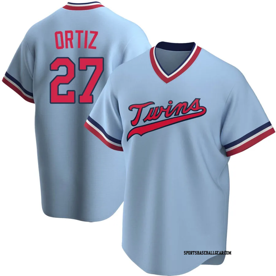 David Ortiz Men's Minnesota Twins Light Blue Replica Road Cooperstown Collection Jersey