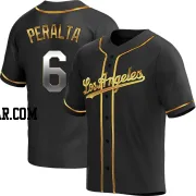 David Peralta Men's Los Angeles Dodgers Black Golden Replica Alternate Jersey