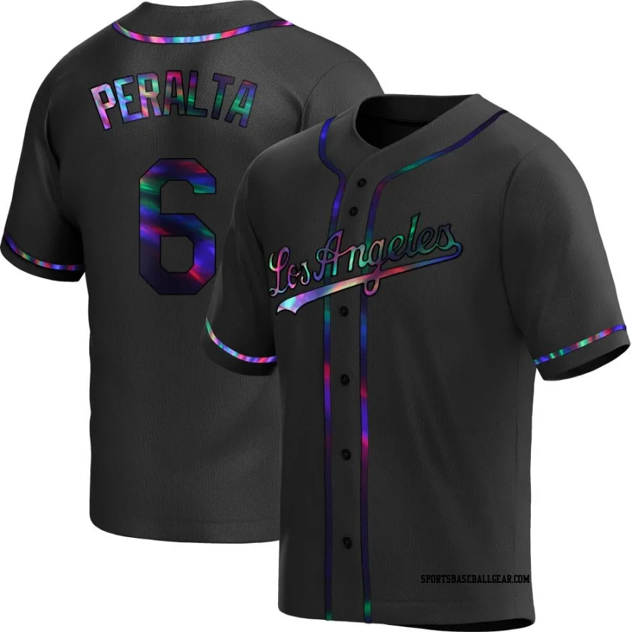 David Peralta Men's Los Angeles Dodgers Black Holographic Replica Alternate Jersey