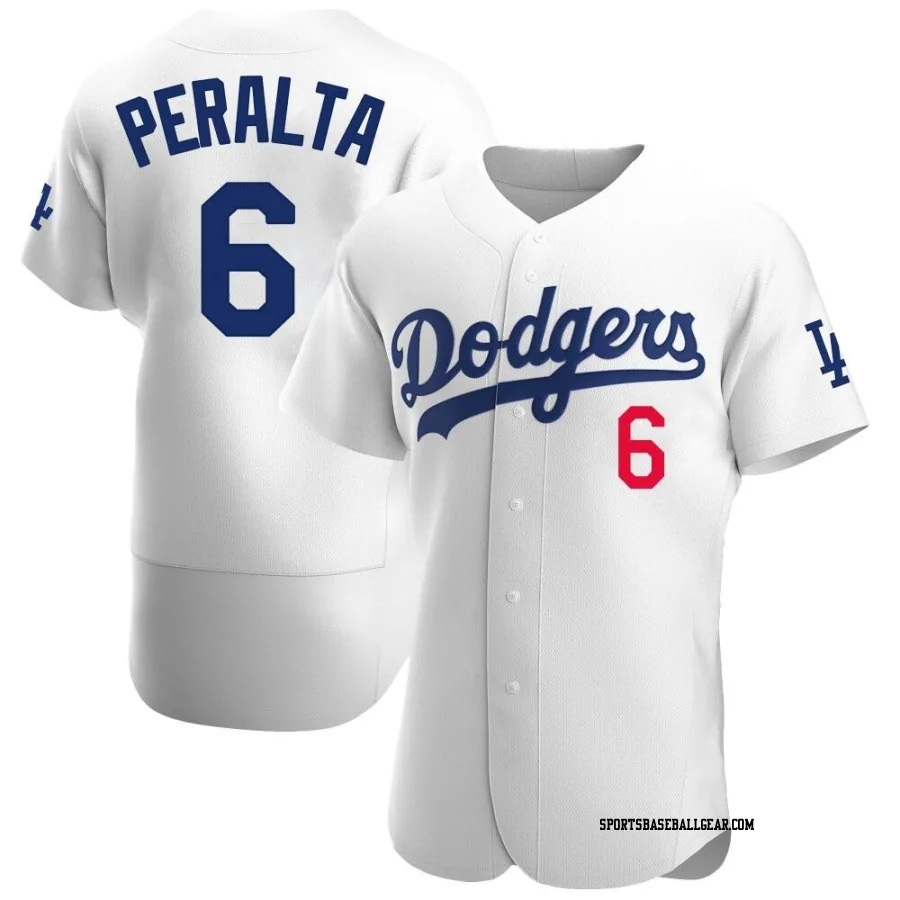 David Peralta Men's Los Angeles Dodgers White Authentic Home Jersey