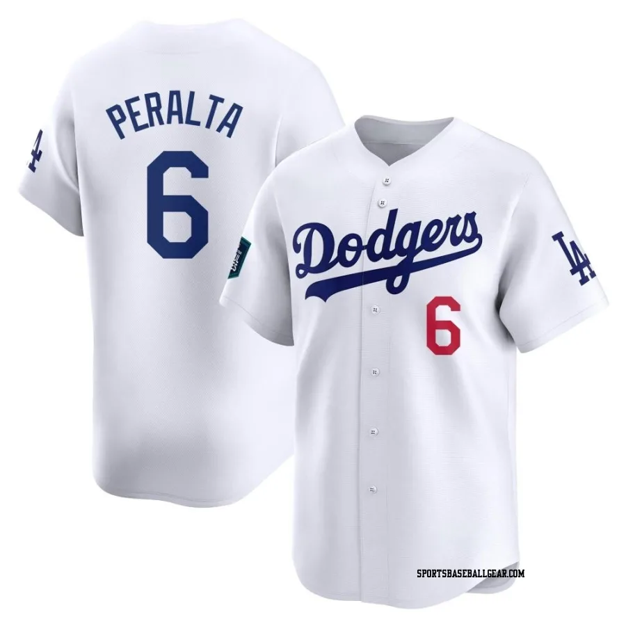 David Peralta Men's Los Angeles Dodgers White Limited 2024 World Tour Seoul Series Home Jersey