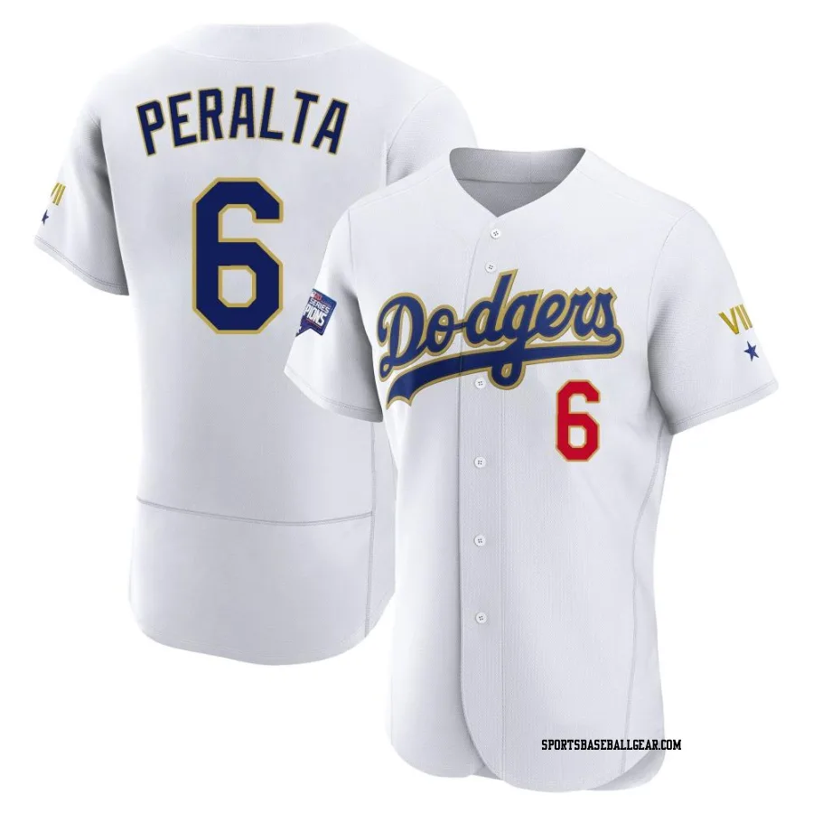 David Peralta Men's Los Angeles Dodgers White/Gold Authentic 2021 Gold Program Player Jersey