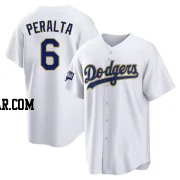 David Peralta Men's Los Angeles Dodgers White/Gold Replica 2021 Gold Program Player Jersey