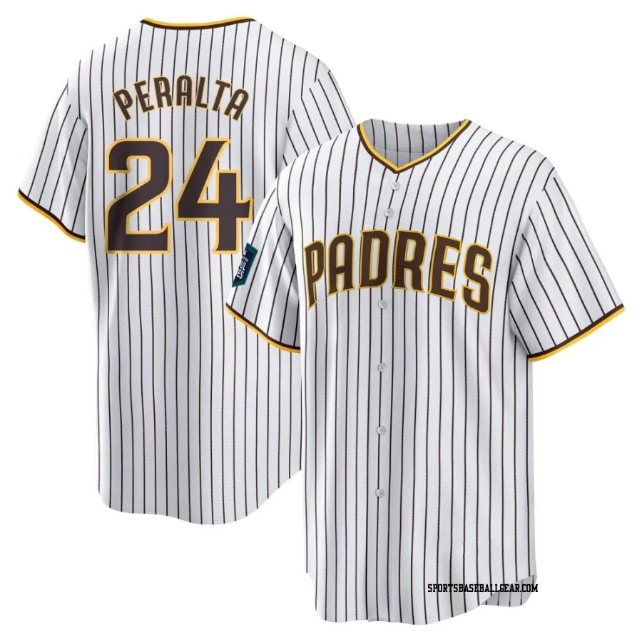 David Peralta Men's San Diego Padres White Replica 2024 World Tour Seoul Series Home Jersey