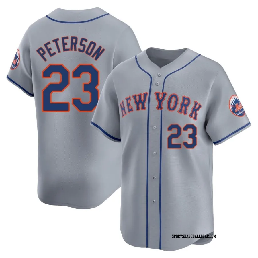 David Peterson Men's New York Mets Gray Limited Away Jersey