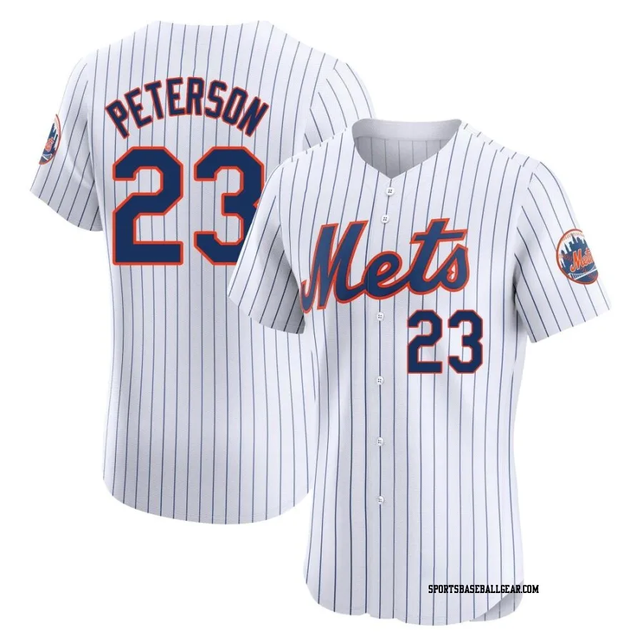 David Peterson Men's New York Mets White Elite Home Jersey