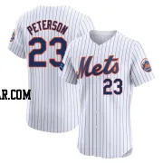 David Peterson Men's New York Mets White Elite Home Patch Jersey