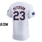 David Peterson Men's New York Mets White Elite Home Patch Jersey